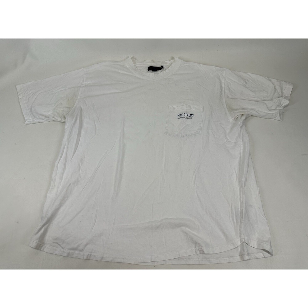 Indigo Palms‎ Pocket T Shirt Vintage Men's Size XXL White